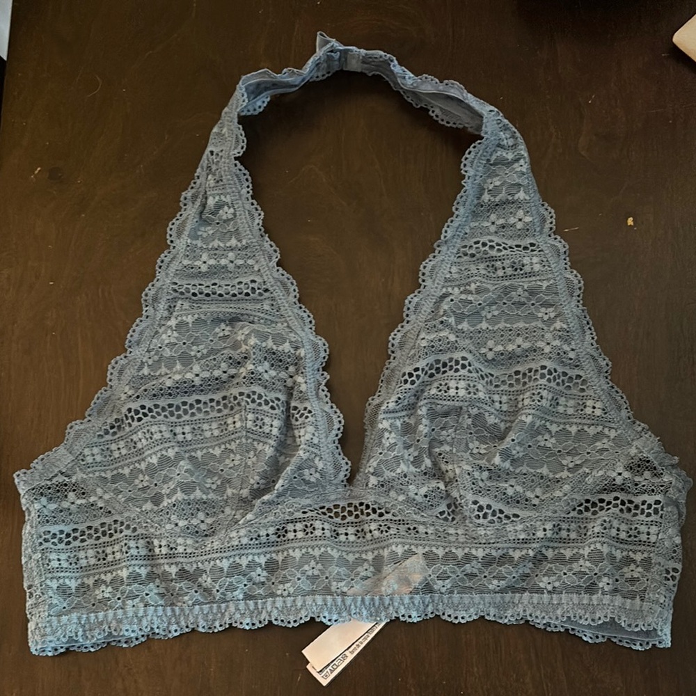 Victoria's Secret Blue Lace Halter Bra